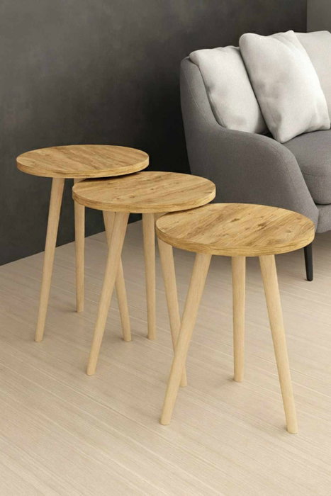 Hanah Home Set de Mesas Apilables Ck152Ck - Pino